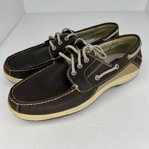 Dockers Mens 090-21208 Brown Leather Solid Slip-On Size 10.5M Boat Shoes - Picture 1 of 12